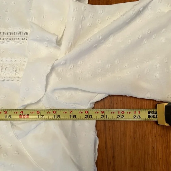 NWT Pretty White Ruffle, Long Sleeve Top - Picture 10 of 16